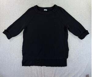 Mote Womens Size S Black Ribbed Knit Crewneck Long Sleeve Hi Lo Pullover Sweater
